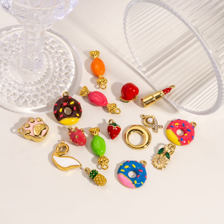 Three Dimensional Cute Fruit Series Stainless Steel DIY Pendant Picture4