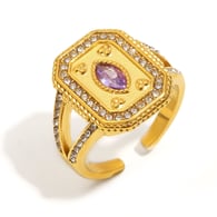 Oil Drop Open Ring-Gold-4 Picture4