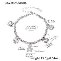 E672-Çelik Kendin Yap Çok Aksesuarlı Bileklik 16,5+6 cm Resim5