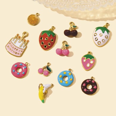 1 colgante de acero inoxidable con diseño de comida romántica para mujer h5 Imagen3