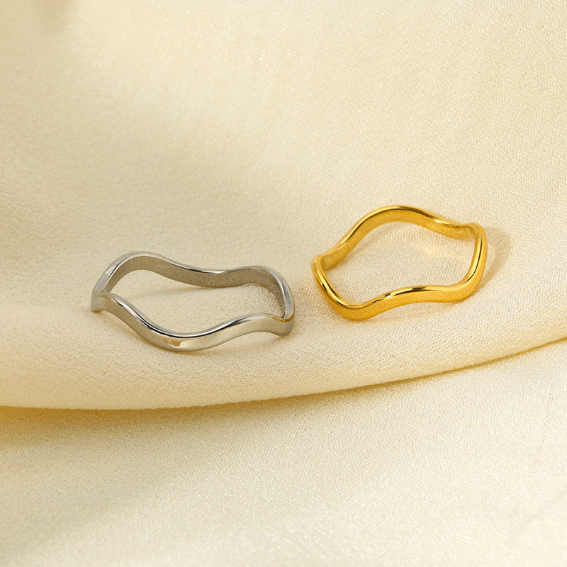 1 Pair Simple  Daily Geometric Stainless Steel Women's Rings Picture4
