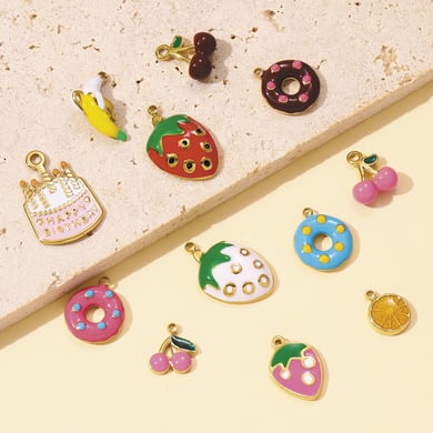 1 colgante de acero inoxidable con diseño de comida romántica para mujer h5 Imagen4