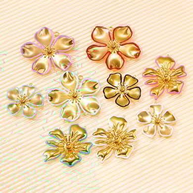 1 colgante de acero inoxidable con flor policromada para mujer h5 Imagen5