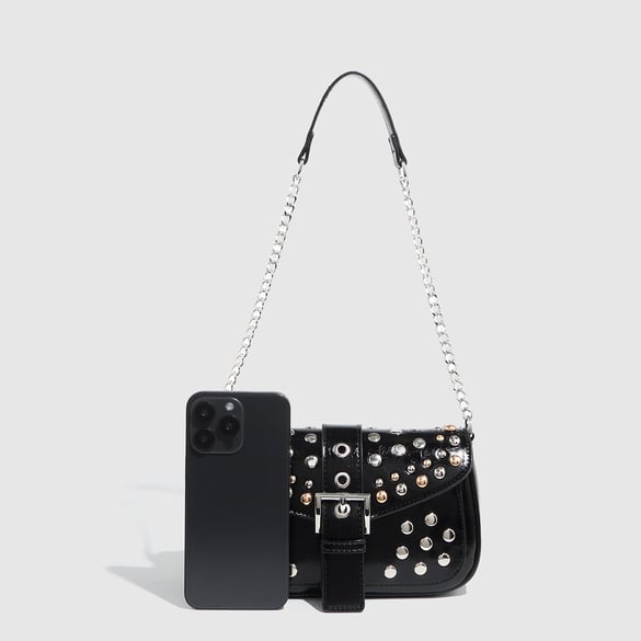1 Piece Simple Series Punk Rivet PU Women's Shoulder Bags 2