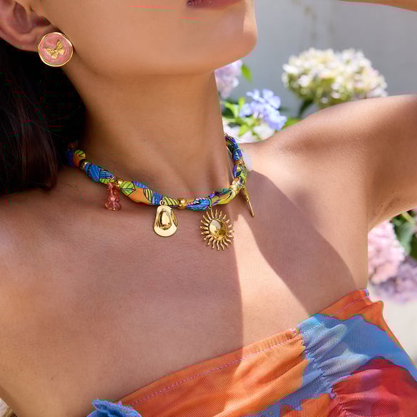1 Piece Tropical Style Stainless Steel Gold Color Women's Pendant Necklaces
