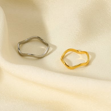 1 Pair Simple  Daily Geometric Stainless Steel Women's Rings h5 Picture3