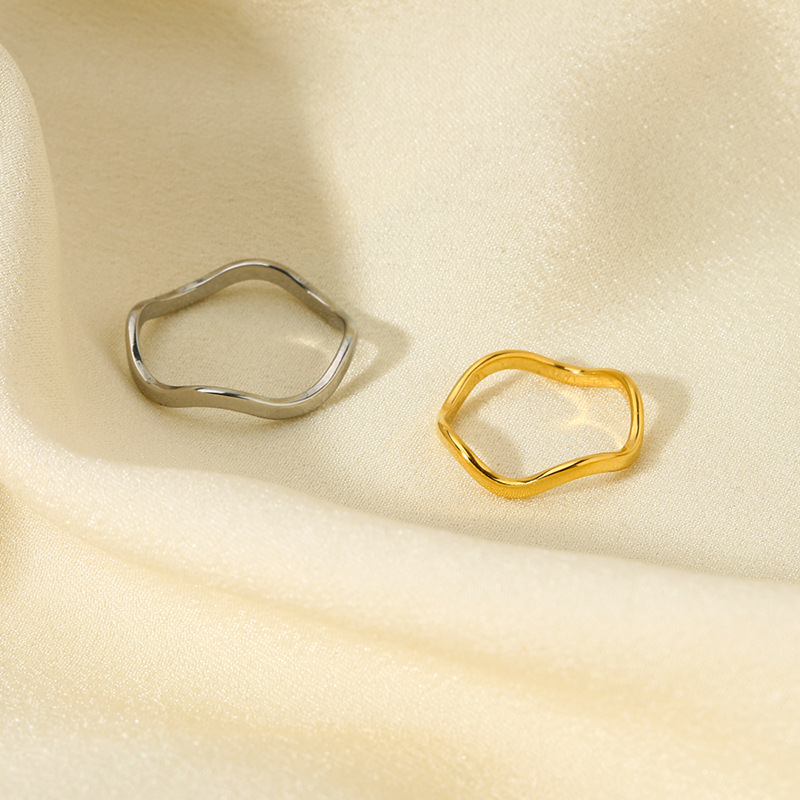 1 Pair Simple  Daily Geometric Stainless Steel Women's Rings Picture3