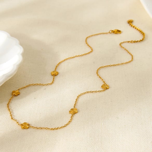 1 Paar romantische Serie elegante Edelstahl Gold Farbe Damen Kette Halsketten
