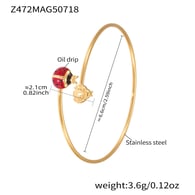 Z472-Bracciale doppio coccinella dorato Immagine4