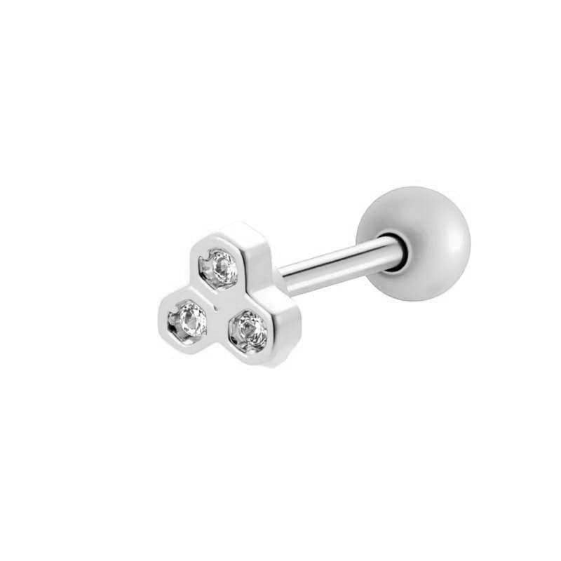 1 pieza de delicados pendientes de perforación con circonitas de color cobre y dorado para mujer 