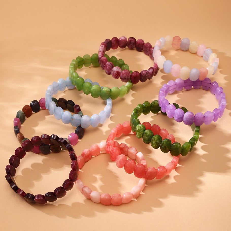 1 Piece Polychrome Beads Natural Stones Women's Beaded Bracelets Picture5