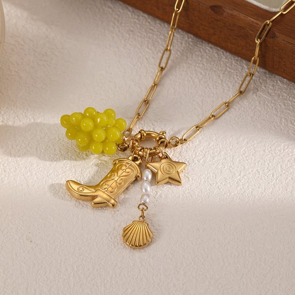 1 Piece Sweet Fruit Stainless Steel Women's Pendant Necklaces