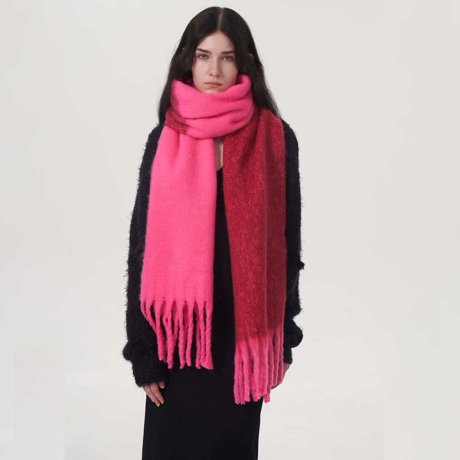 1 Stück einfache Winterschals aus Polyester in gemischten Farben für Damen 