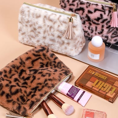 1 Stück Retro Leopard Plüsch Make-up Tasche h5 Bild2