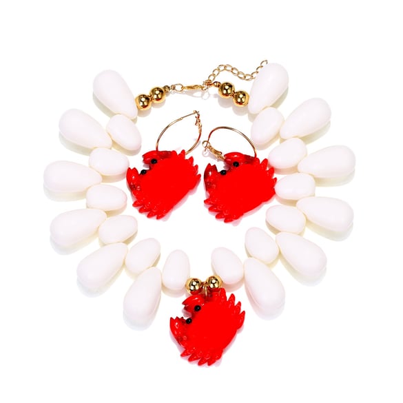 Resin Crab Statement Necklaces Set 2
