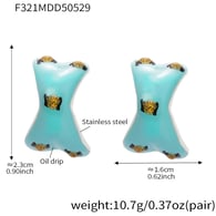 F321-Steel Mint Green Earrings Picture4