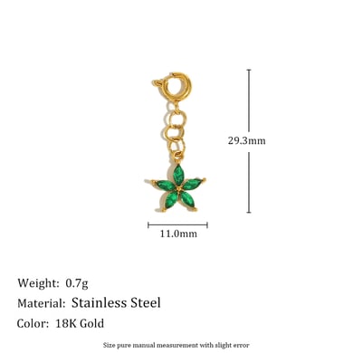 1 Piece Heart Stainless Steel Gold Color Pendant h5 
