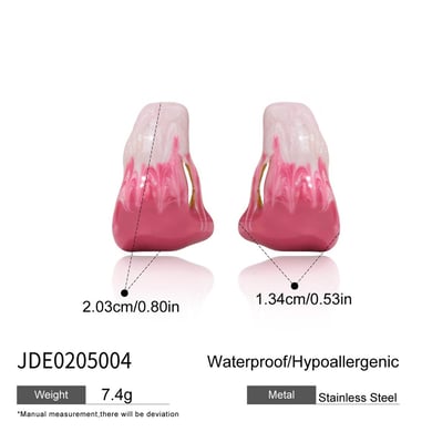 1 par de pendientes de aro de acero inoxidable con degradado romántico para mujer h5 Imagen2
