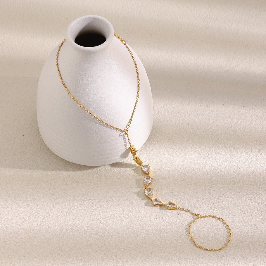 1 Piece Luxurious Series Elegant Irregular Shape Stainless Steel Zircon Women's Chain Bracelets Picture2