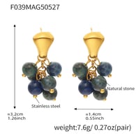 F039-Gold Natural Stone Earrings Picture4
