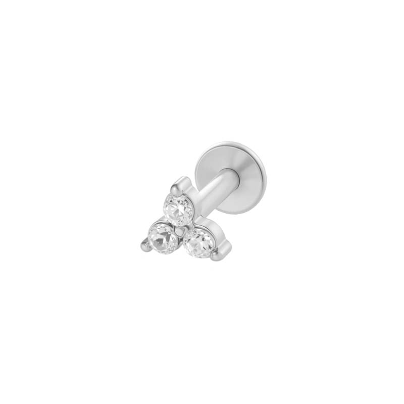 1 Adet Paslanmaz Çelik Altın Renkli Zirkonyum Piercing Küpe 