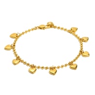 Round Bead Heart Bracelet-Gold Picture2