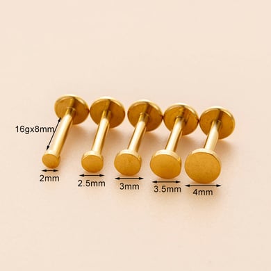 1 Piece Stainless Steel Gold Color Piercing Earring h5 Picture5