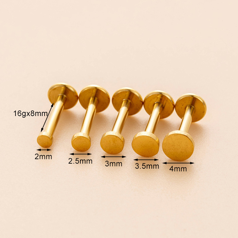 1 Piece Stainless Steel Gold Color Piercing Earring Picture5