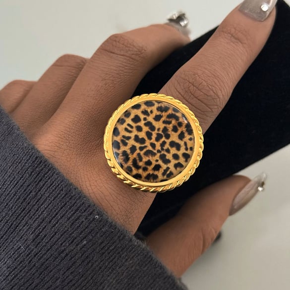 1 Piece Ethnic Series Simple Circle Stainless Steel   Gold Color  Statement Rings 2