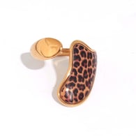 Gold color/One size/1件豹纹戒指3 Immagine3
