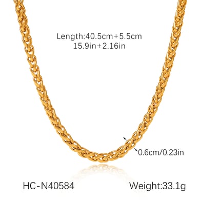1 Piece Daily Chain Stainless Steel  Gold Color  Women's Chain Necklaces h5 Picture2