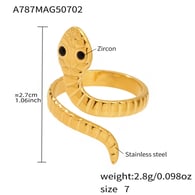 A787-Golden Single-layer Snake Ring/No.7 Picture3
