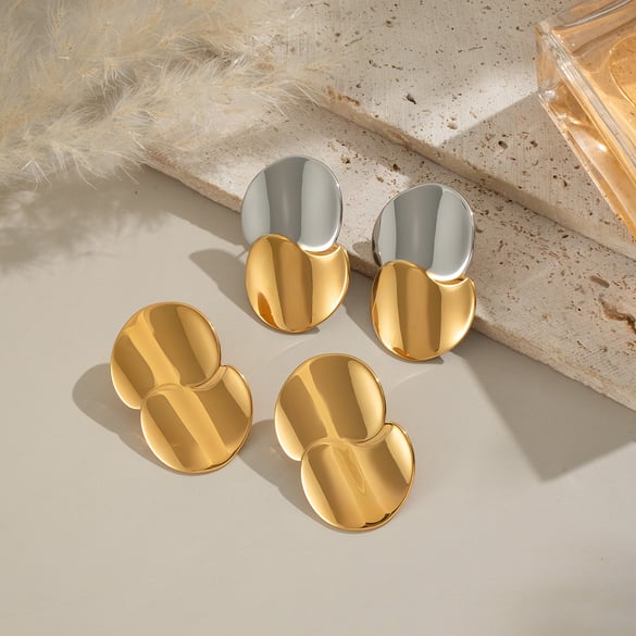 1 Pair Simple  Daily Irregular Shape Stainless Steel  Women's Stud Earrings