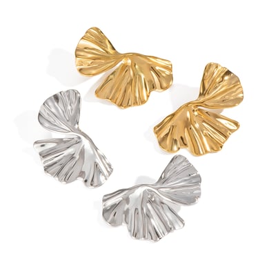 1 Pair Romantic Series Casual Flower Stainless Steel Gold Color  Women's Stud Earrings h5 Picture4
