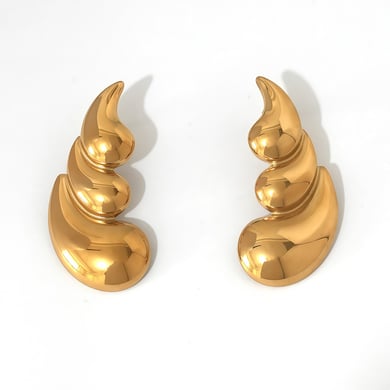 1 Pair Simple Irregular Shape Stainless Steel  Women's Stud Earrings h5 