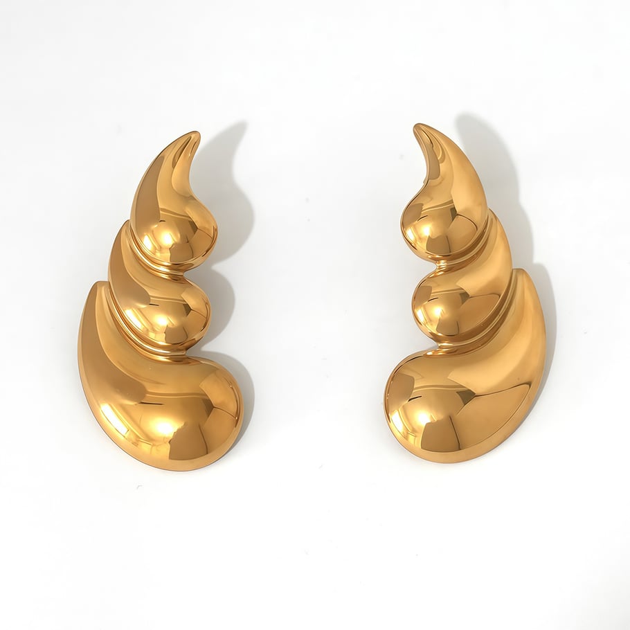 1 Pair Simple Irregular Shape Stainless Steel  Women's Stud Earrings 
