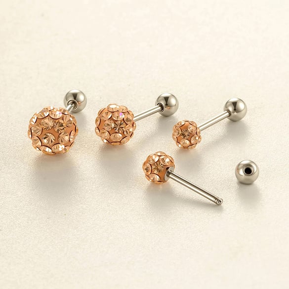 Orecchino piercing sferico 1 pezzo 2