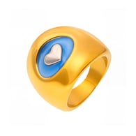 A742-Gold Heart Enamel Ring/No.7 Picture2