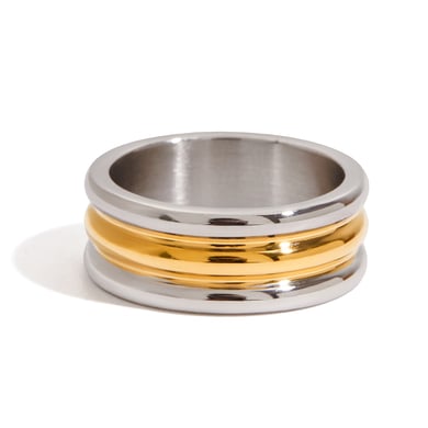 1 stuk ringvormige minimalistische ringen van roestvrij staal in zilver- en goudkleur h5 