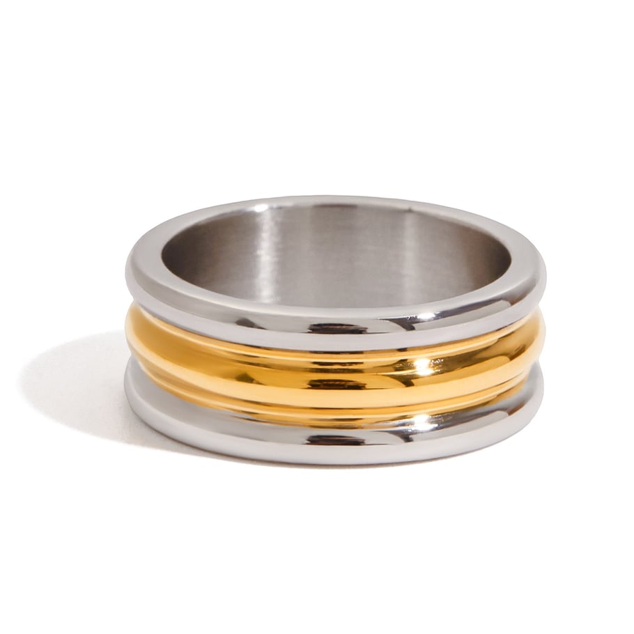 1 stuk ringvormige minimalistische ringen van roestvrij staal in zilver- en goudkleur 
