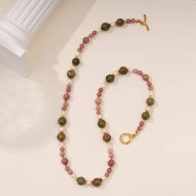1 Piece Romantic Series Flower Natural Stones Women's Beaded Necklaces h5 Picture6