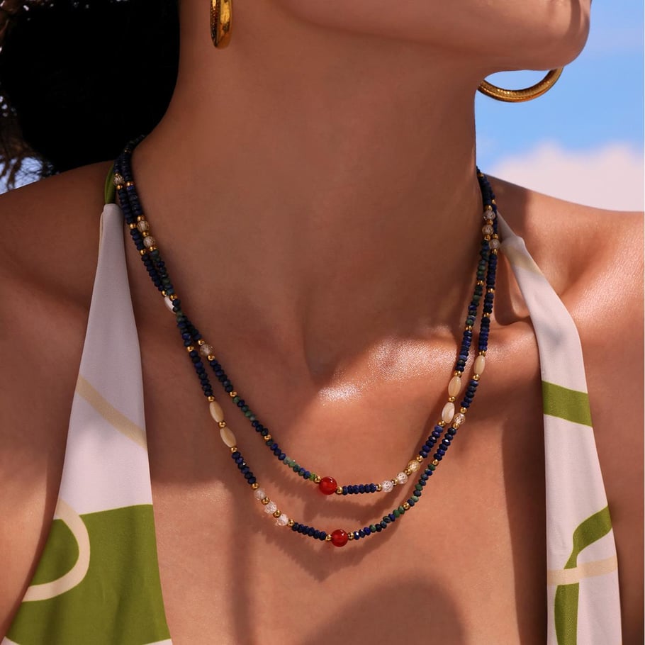 1 Piece Classic Series Elegant Beads Natural Stones Women's Beaded Necklaces Picture3