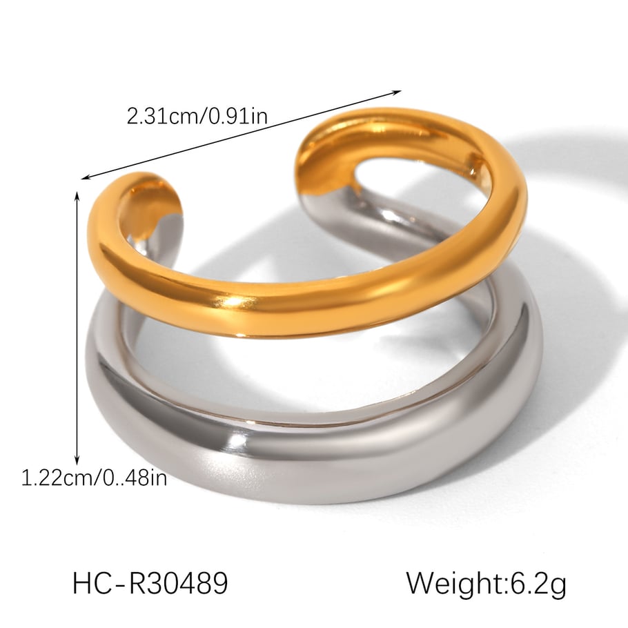1 Piece Simple Daily Irregular Shape Stainless Steel Statement Rings h5Picture2