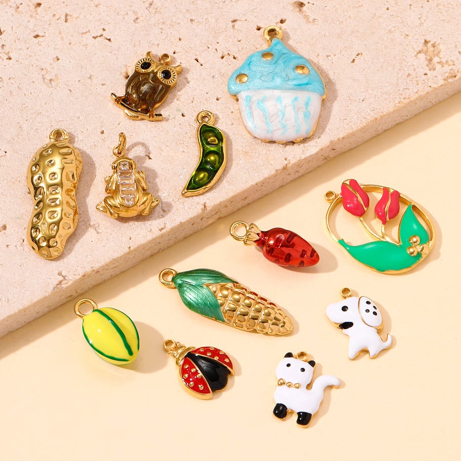 1 Piece Natural Food&Animal Stainless Steel Women's Pendants Picture5