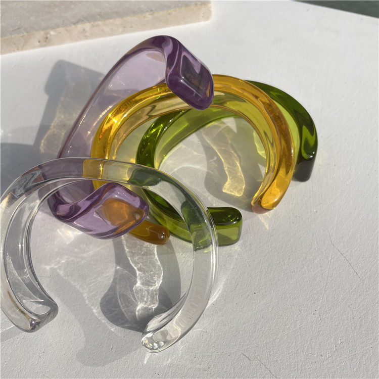 Braccialetti da donna in acrilico geometrico semplice della serie Simple da 1 pezzo Immagine4