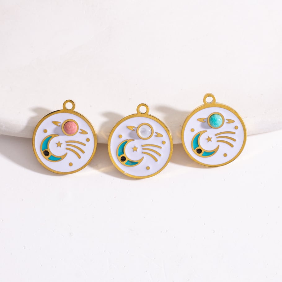 Simple Classic Sun/Moon Stainless Steel DIY Pendant Picture3