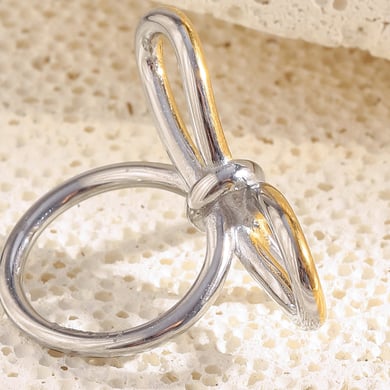 1 Piece Romantic Series Elegant Irregular Shape Stainless Steel   Gold Color  Statement Rings h5 Picture3