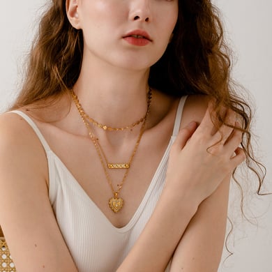 1 Pair Luxurious Series Retro Geometric Stainless Steel  Women's Pendant Necklaces h5 Picture2