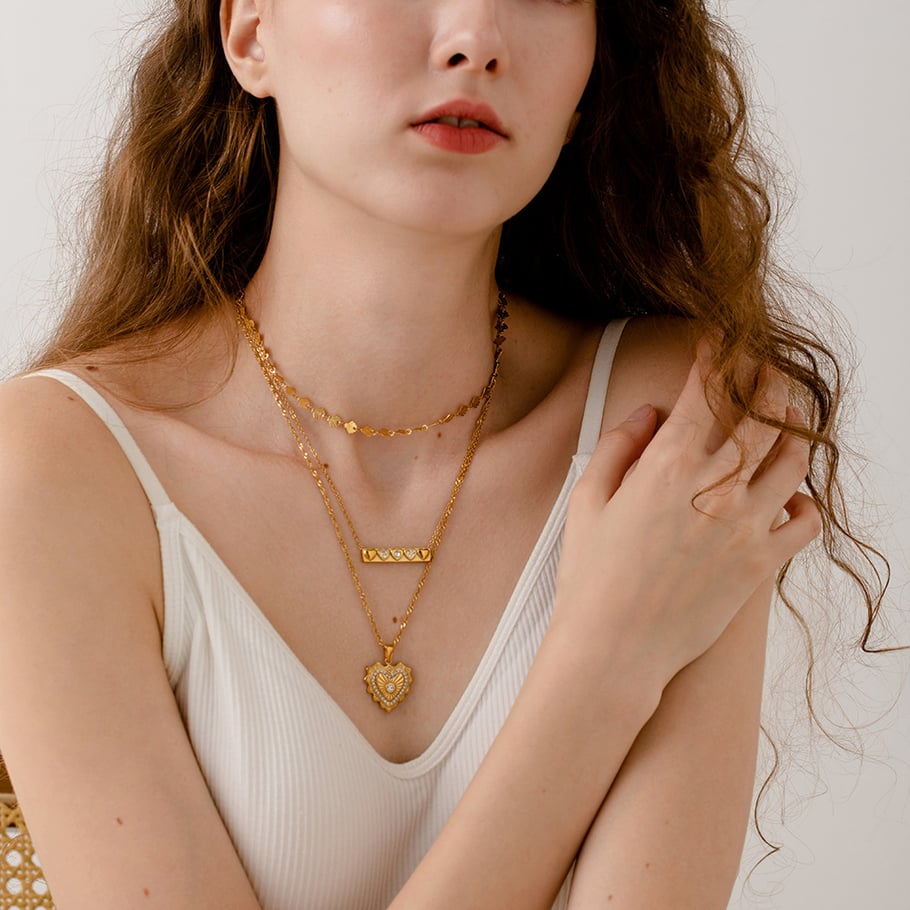 1 Pair Luxurious Series Retro Geometric Stainless Steel  Women's Pendant Necklaces Picture2