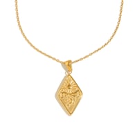 Diamond Sun and Moon Pendant Necklace - Gold 